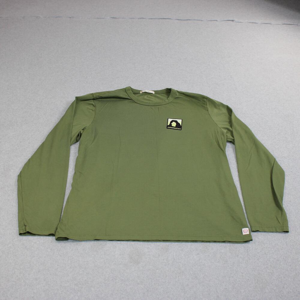 Marine Layer Shirt Men Medium Green Long Sleeve PointClickCare Logo Tee Soft USA